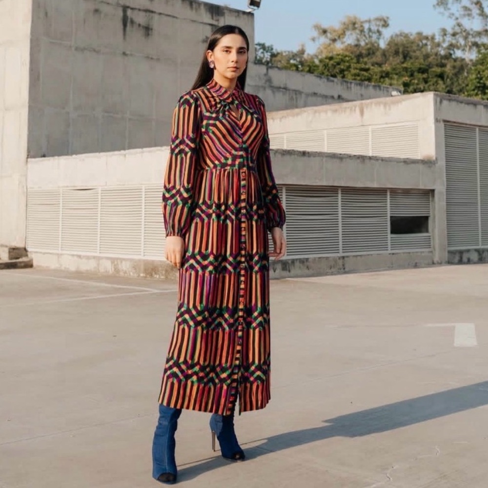 Ritu Kumar Twisted Neck Maxi Dress